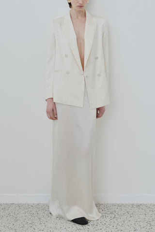 HERTH Uma blazer and Nilde skirt set in almond, front view, curated by ASSOLUTO boutique