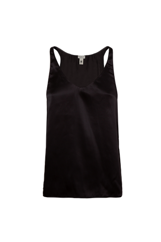 HERTH Else silk tank top in Black organic silk, handcrafted in Italy and available at ASSOLUTO boutique.