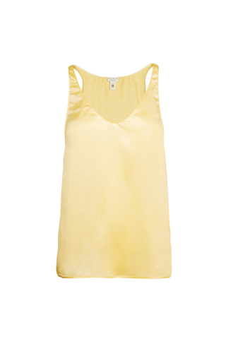 HERTH Else silk tank top in Yellow Butter, crafted in Italy from GOTS-certified organic silk. Available at ASSOLUTO boutique.